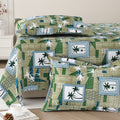 Daisy Queen Bedsheet with 2 Pillow Covers 130 GSM Micropeach Palm Tree Green