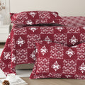 Daisy Single Bedsheet with 1 Pillow Cover 130 GSM Micropeach Floral Diamond Red
