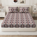 Daisy Queen Fitted Sheet with 2 Pillow Covers 130 GSM Micropeach Classic Block Red