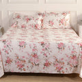 Rose King XL Bedsheet with 2 Pillow Covers 100% Cotton 160 TC Floral Bunch Pink