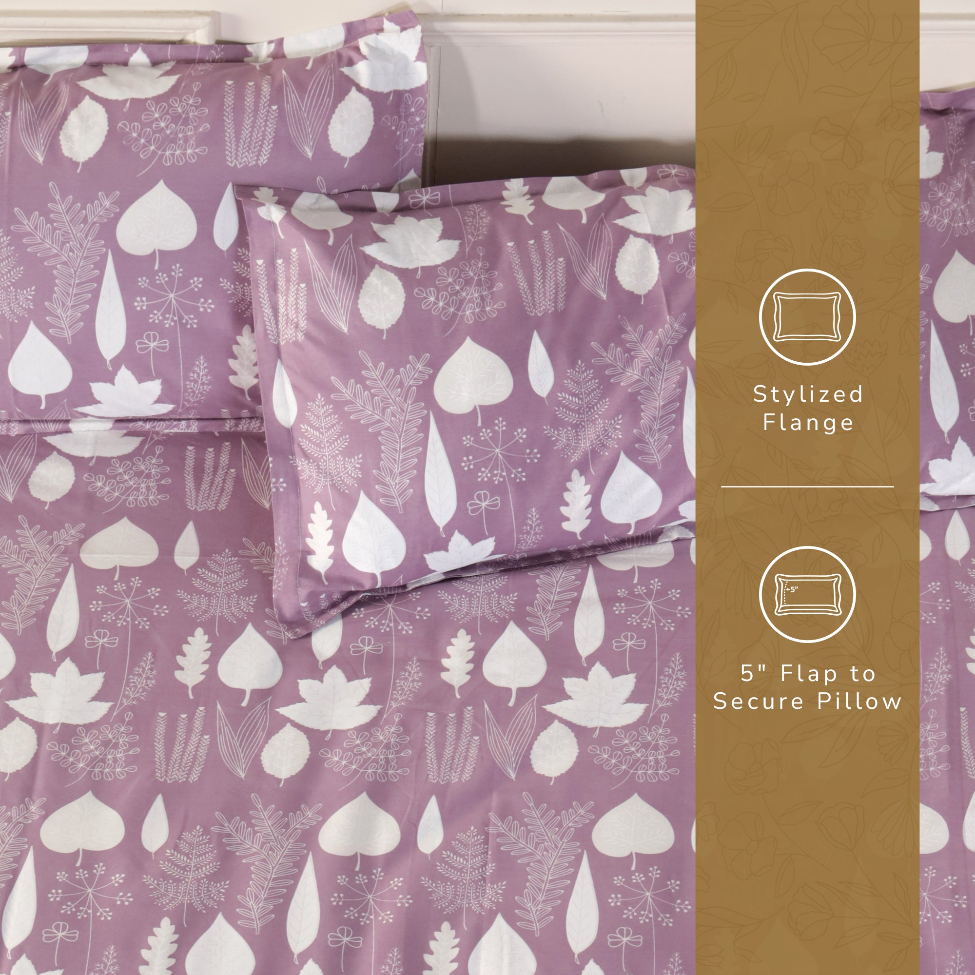 Jaipur Bagh King Bedsheet with 2 Pillow Covers 100% Cotton 120 TC Simple Floral Purple