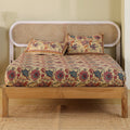 Jaipur Bagh Queen Fitted Sheet with 2 Pillow Covers 100% Cotton 120 TC Chartook Brown