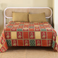 Jaipur Bagh King Bedsheet with 2 Pillow Covers 100% Cotton 120 TC Bagru Red Gold Print