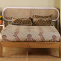 Jaipur Bagh King Fitted Sheet with 2 Pillow Covers 100% Cotton 120 TC Kashida Style Brown