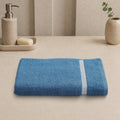 Daisy Bath Towel 100% Cotton 360 GSM Single Border Blue