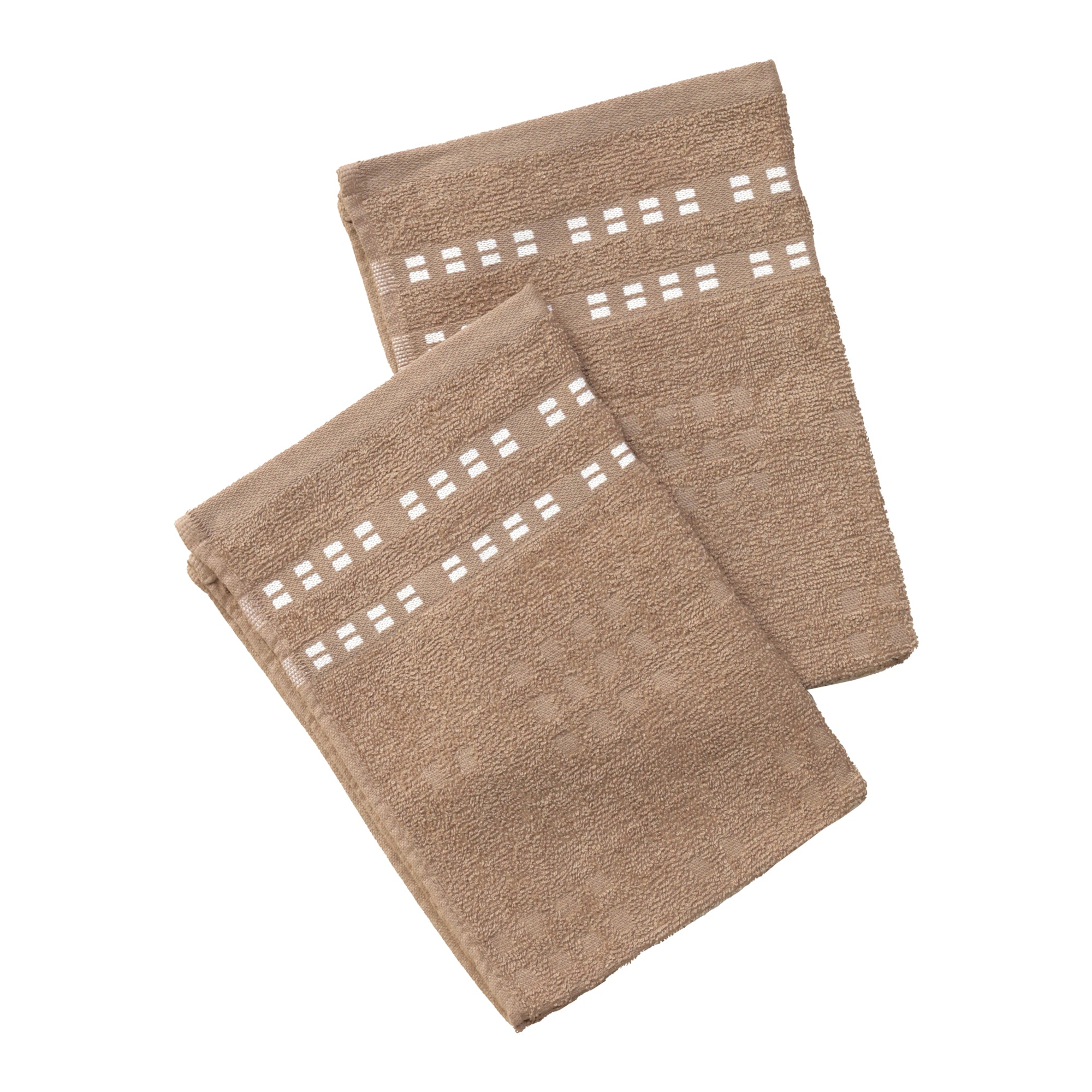 Lotus Hand Towel (Set of 2) 100% Cotton 365 GSM Sculpted Border Beige