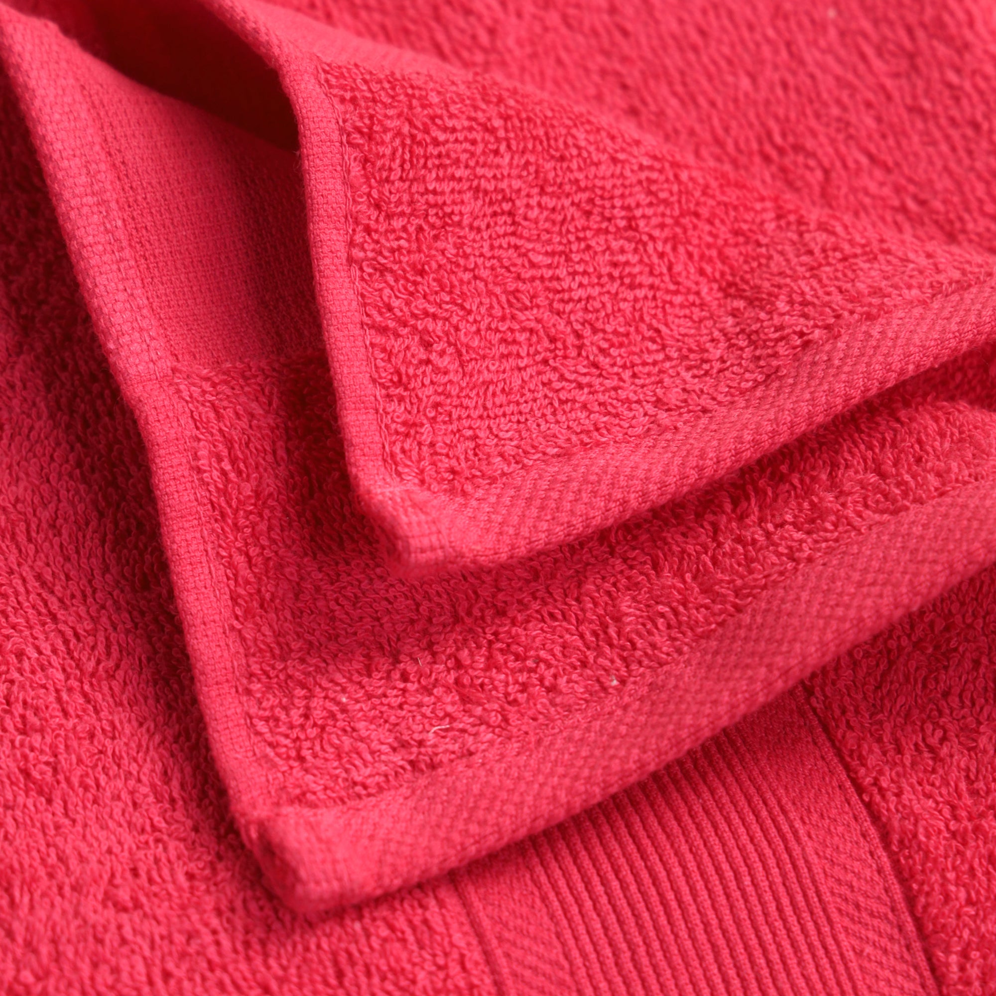 Rose Hand Towel (Set of 2) 100% Cotton 420 GSM Self Border Fuschia