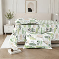 Lily King Bedsheet with 2 Pillow Covers 100% Cotton 180 TC Twill Weave Modern Floral Green