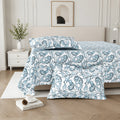 Lily King Bedsheet with 2 Pillow Covers 100% Cotton 180 TC Twill Weave Orient Bell Blue