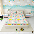 Little Joy Queen Fitted Sheet with 2 Pillow Covers 130 GSM Micropeach Fun Kitty Beige