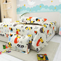 Little Joy Queen Bedsheet with 2 Pillow Covers 130 GSM Micropeach Cute Puppies White