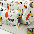 Little Joy Single Bedsheet with 1 Pillow Cover 130 GSM Micropeach Cute Puppies White