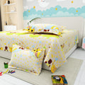 Little Joy Queen Bedsheet with 2 Pillow Covers 130 GSM Micropeach Funny Toons Yellow