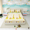Little Joy Queen Fitted Sheet with 2 Pillow Covers 130 GSM Micropeach Funny Toons Yellow