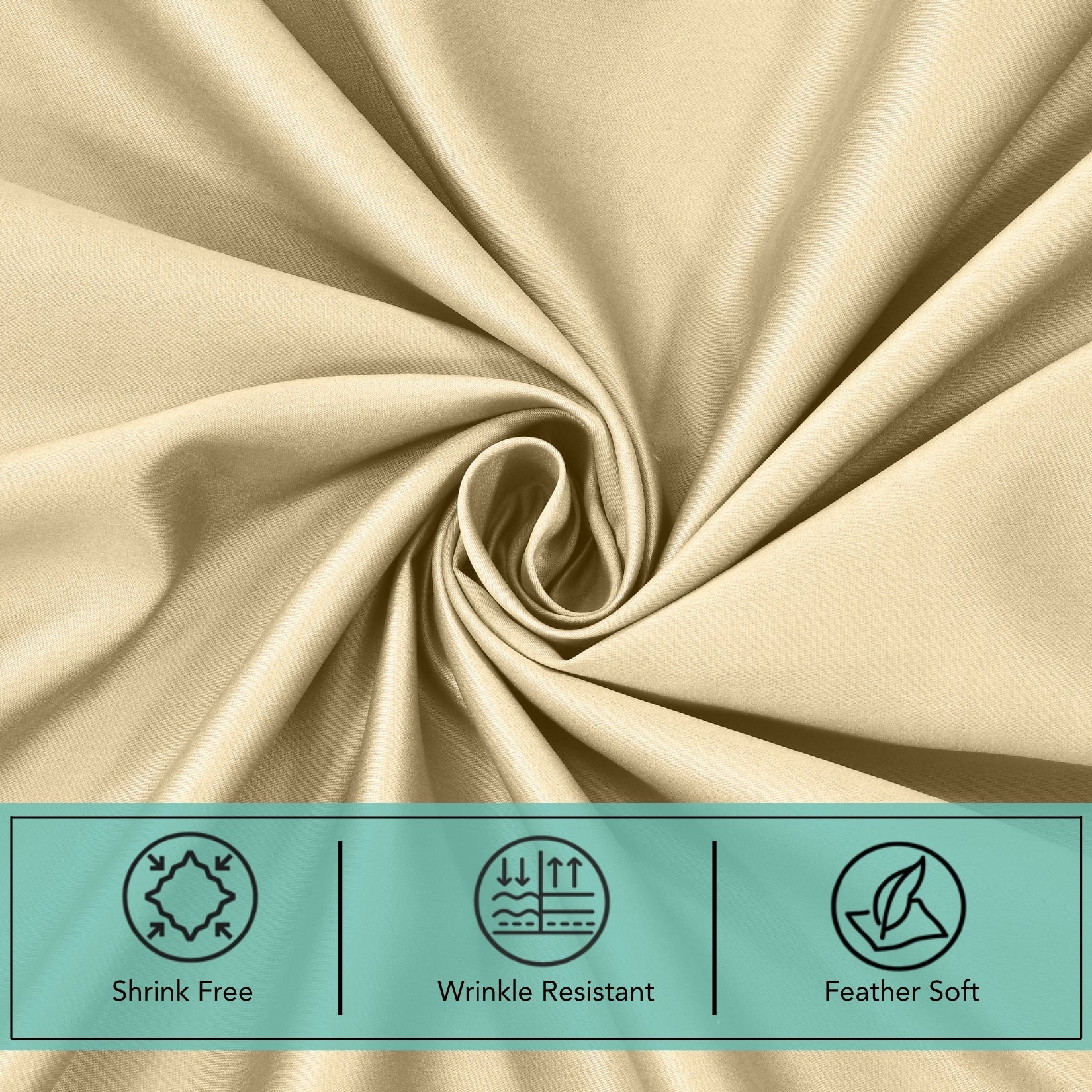 Tulip King XL Bedsheet with 2 Pillow Covers 125 GSM Micropeach Super Sateen Gold