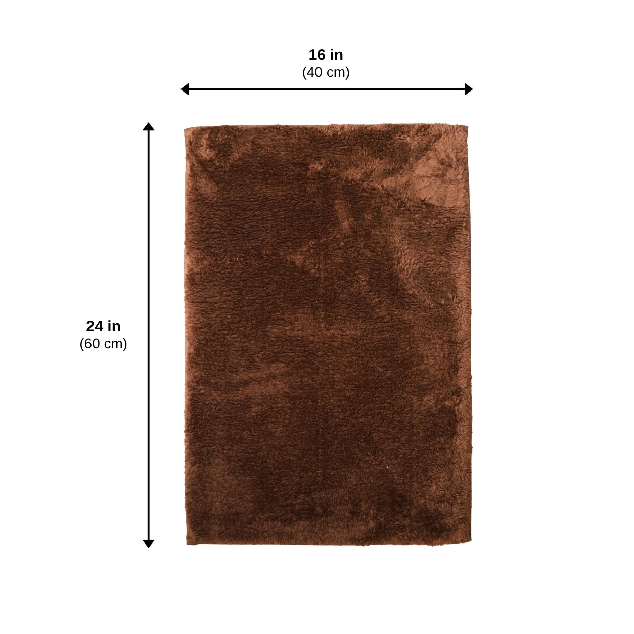 Rose Large Size Bath Mat Rabit Fur With TPR Backing Solid Coffee