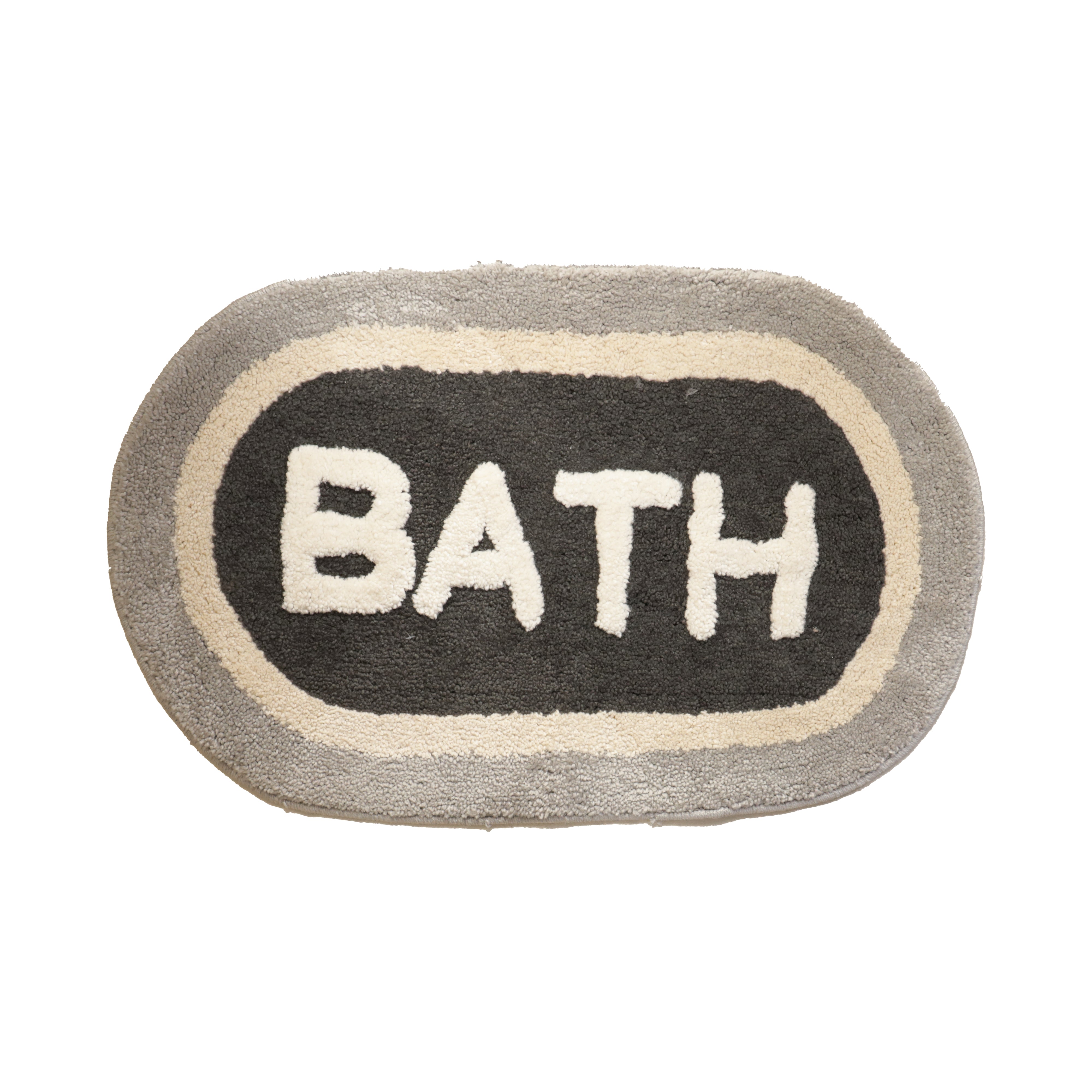 Lily Xtra Large Size Bath Mat Micro with Latex Backing Oval Bath Grey