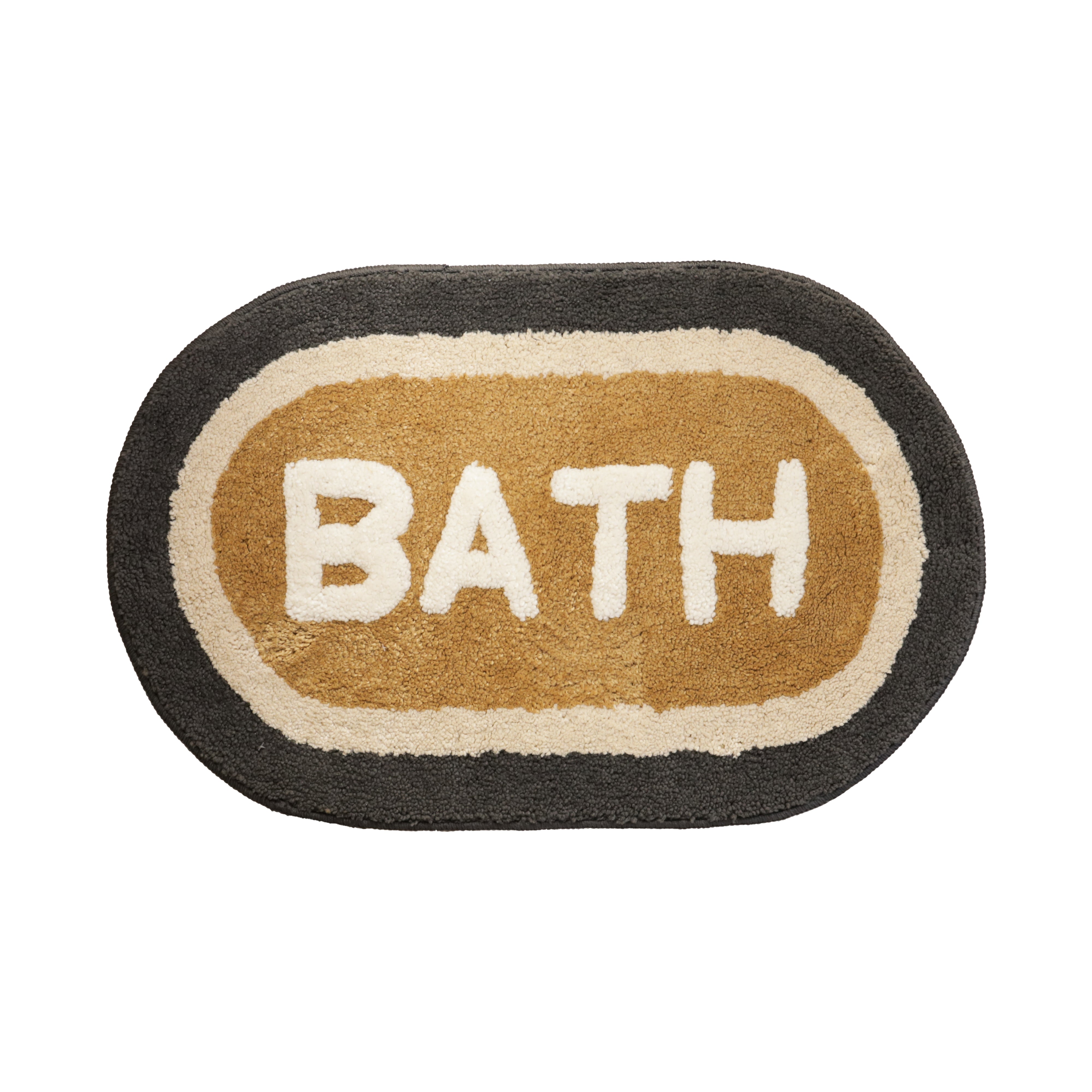 Lily Xtra Large Size Bath Mat Micro with Latex Backing Oval Bath Gold