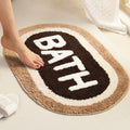 Lily Xtra Large Size Bath Mat Micro with Latex Backing Oval Bath Coffee