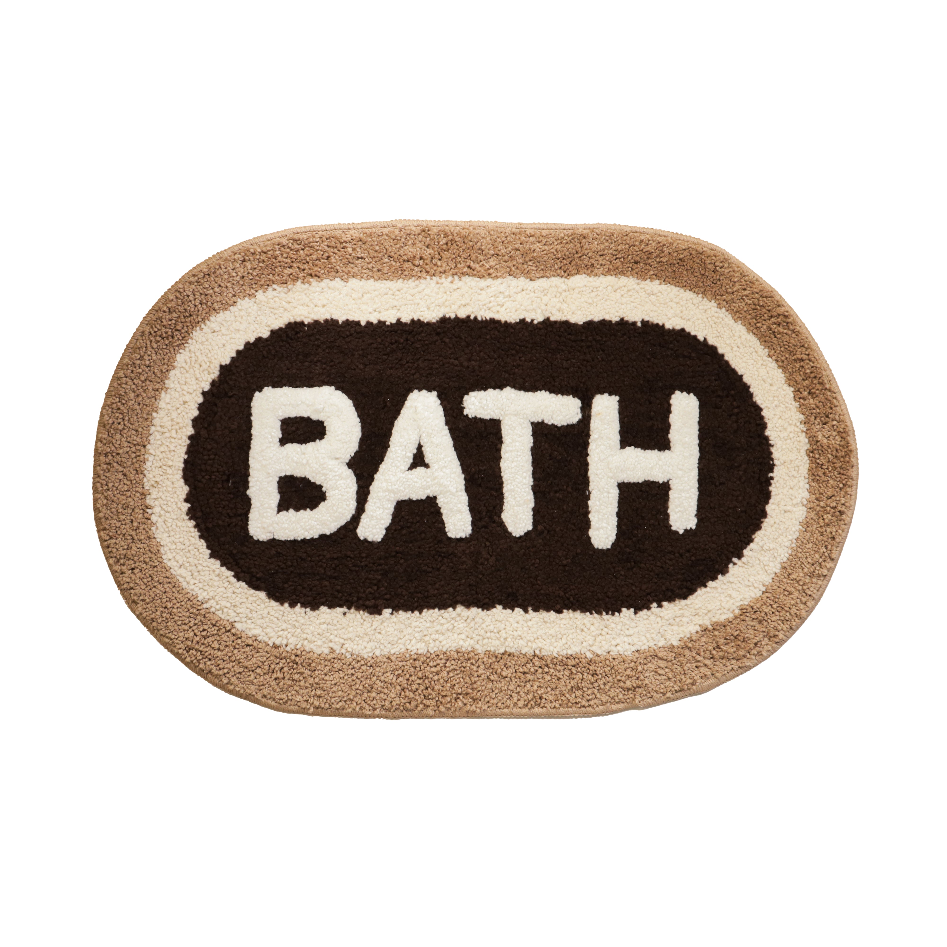 Lily Xtra Large Size Bath Mat Micro with Latex Backing Oval Bath Coffee