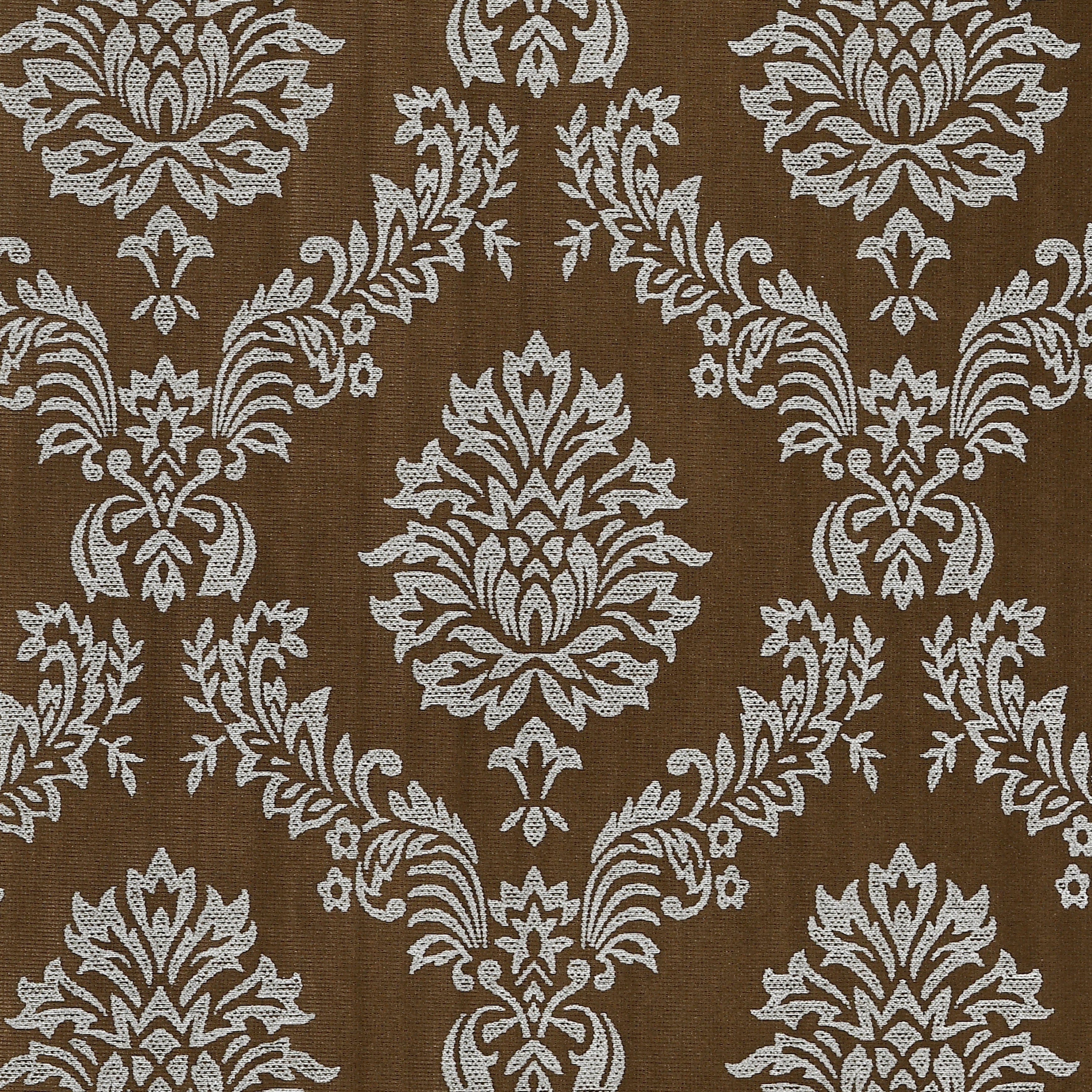 Daisy Door Curtains (Set of 2) 60% Light Filtering Poly Knitted 200 GSM Damask Brown