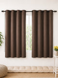 Rose Window Curtains (Set of 2) 90% Blackout 280 GSM Solid Brown