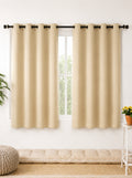 Rose Window Curtains (Set of 2) 90% Blackout 280 GSM Solid Gold