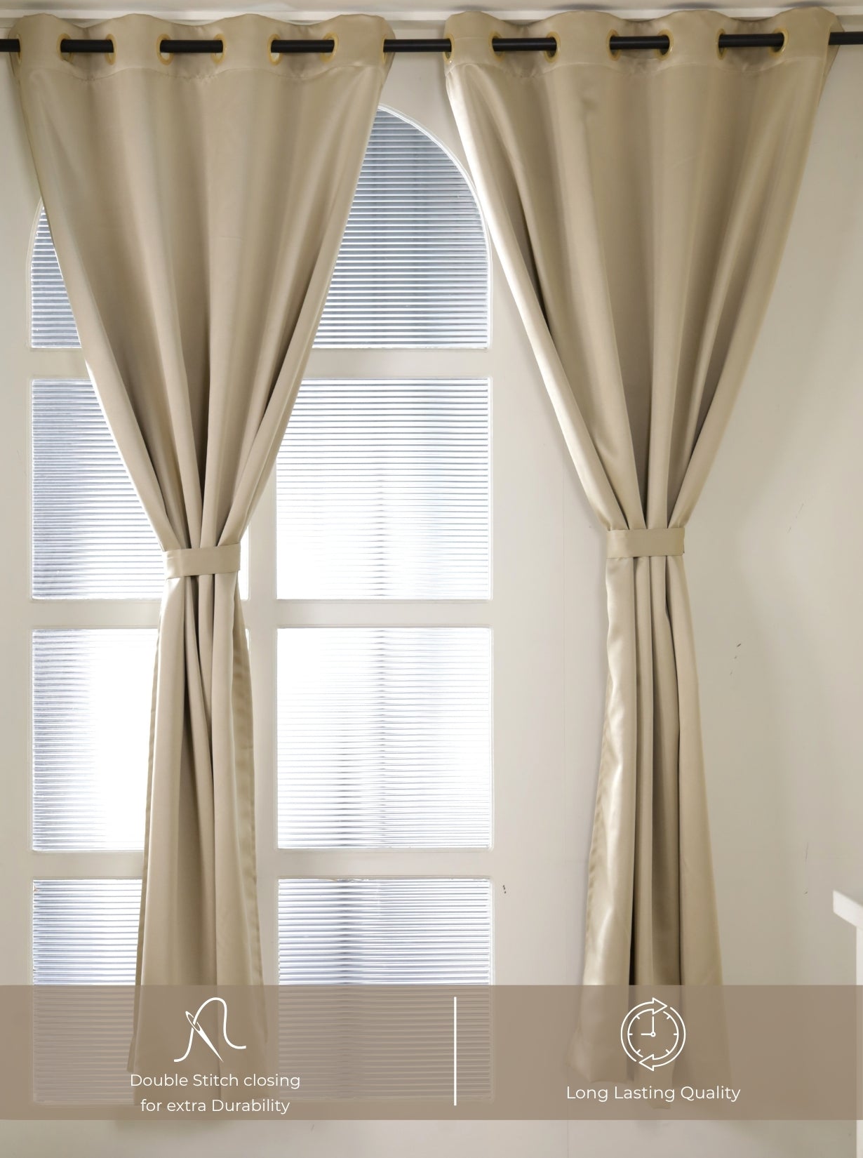 Rose Door Curtains (Set of 2) 90% Blackout 280 GSM Solid Gold