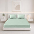 Tulip King Fitted Sheet with 2 Pillow Covers 125 GSM Micropeach Super Sateen Sky Blue
