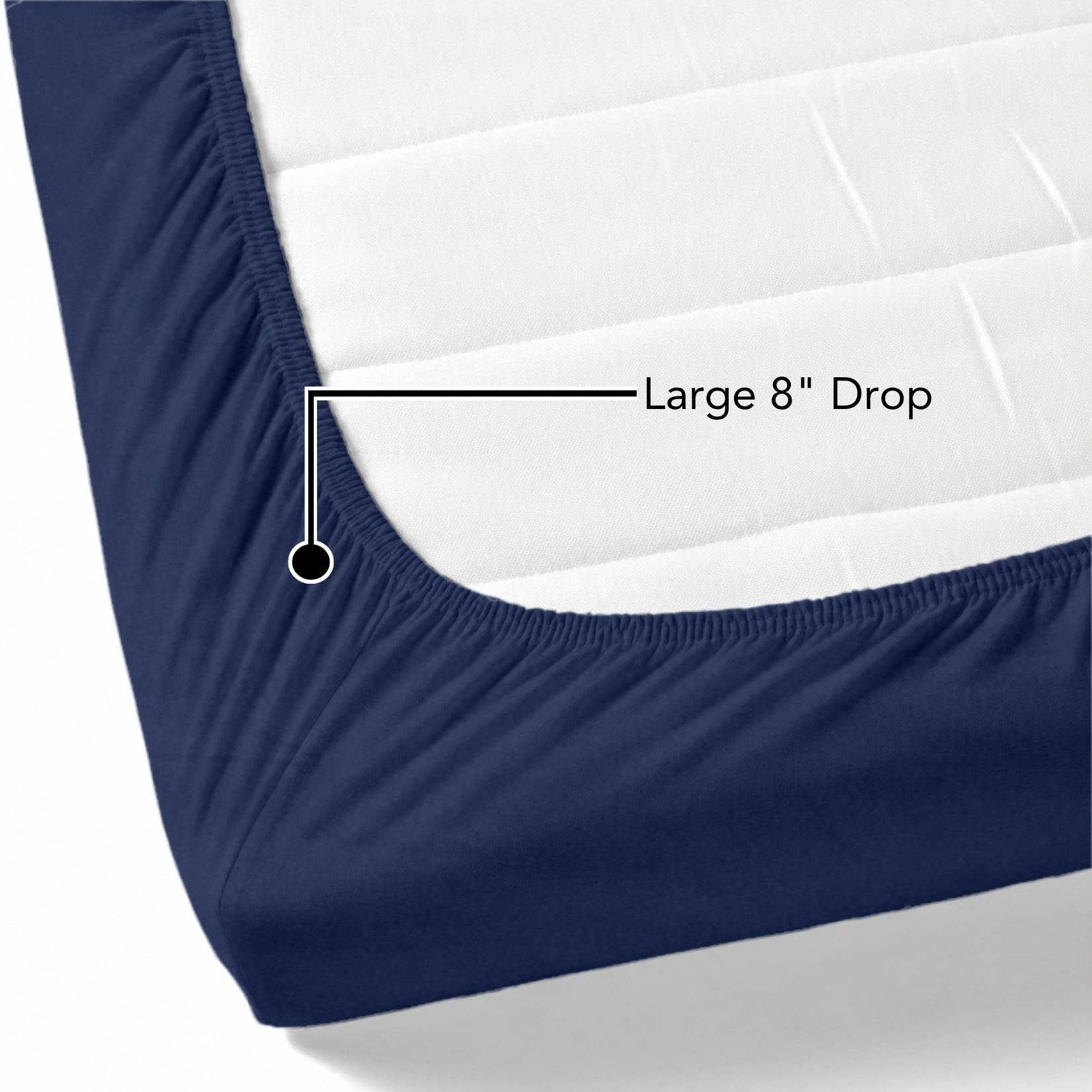 Tulip Queen Fitted Sheet with 2 Pillow Covers 125 GSM Micropeach Super Sateen Navy