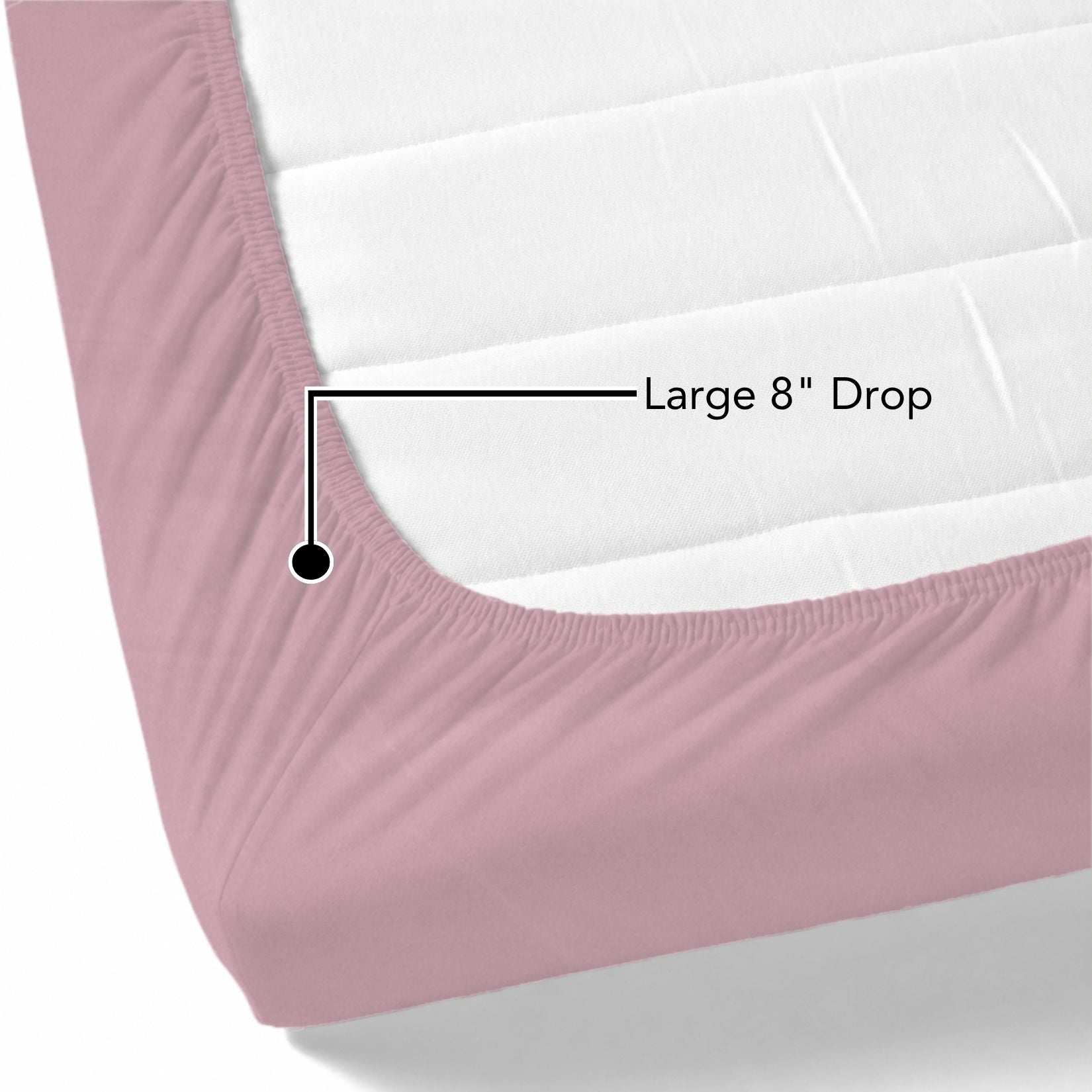Tulip King Fitted Sheet with 2 Pillow Covers 125 GSM Micropeach Super Sateen Baby Pink