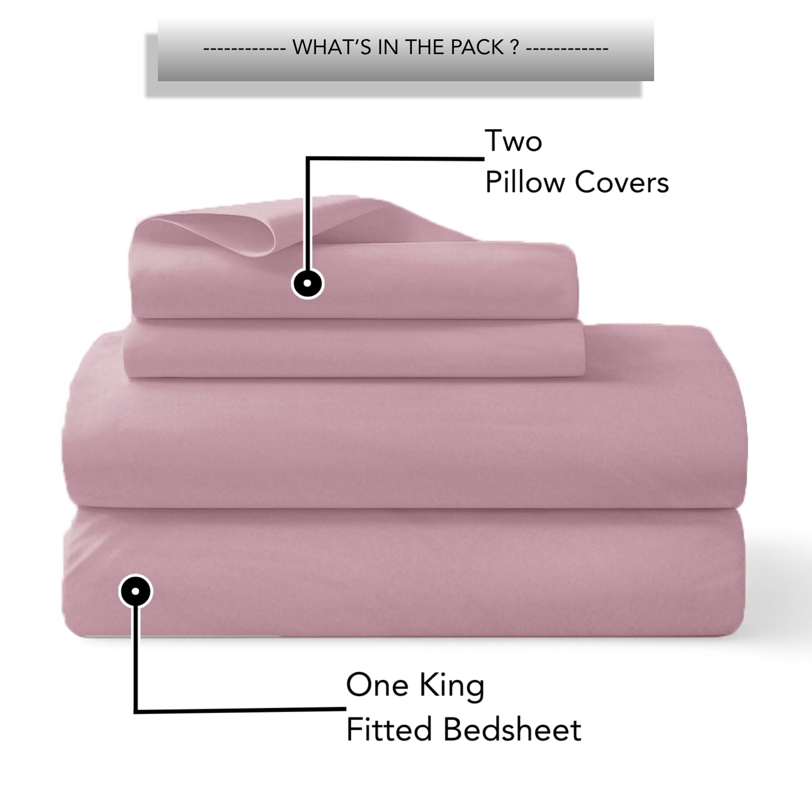 Tulip King Fitted Sheet with 2 Pillow Covers 125 GSM Micropeach Super Sateen Baby Pink