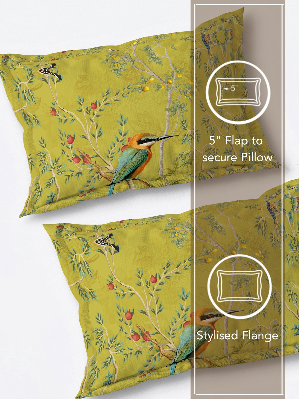 Homeful Style Canvas Stories Floral Print 160 TC Bedsheet with 2 Pillow Covers