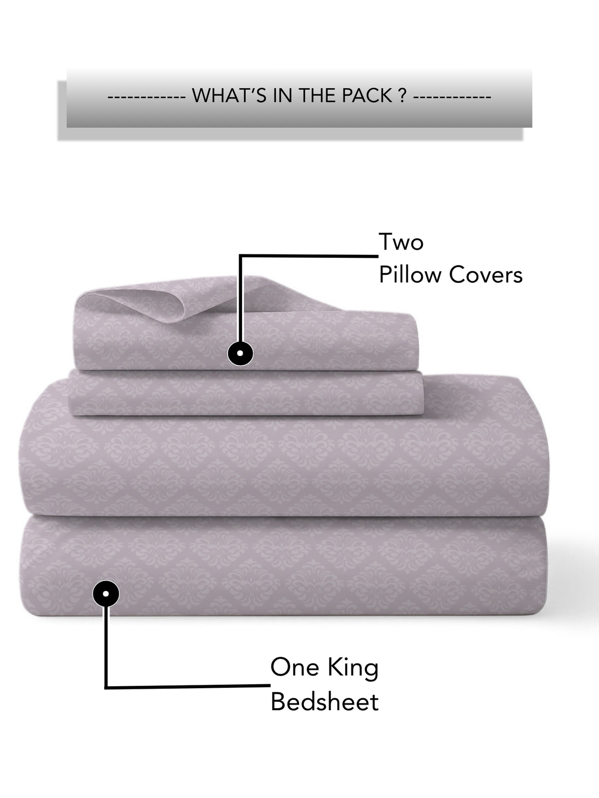 Jasmine 115 GSM Embossed Jacquard Micropeach Bedsheet with 2 Pillow Covers