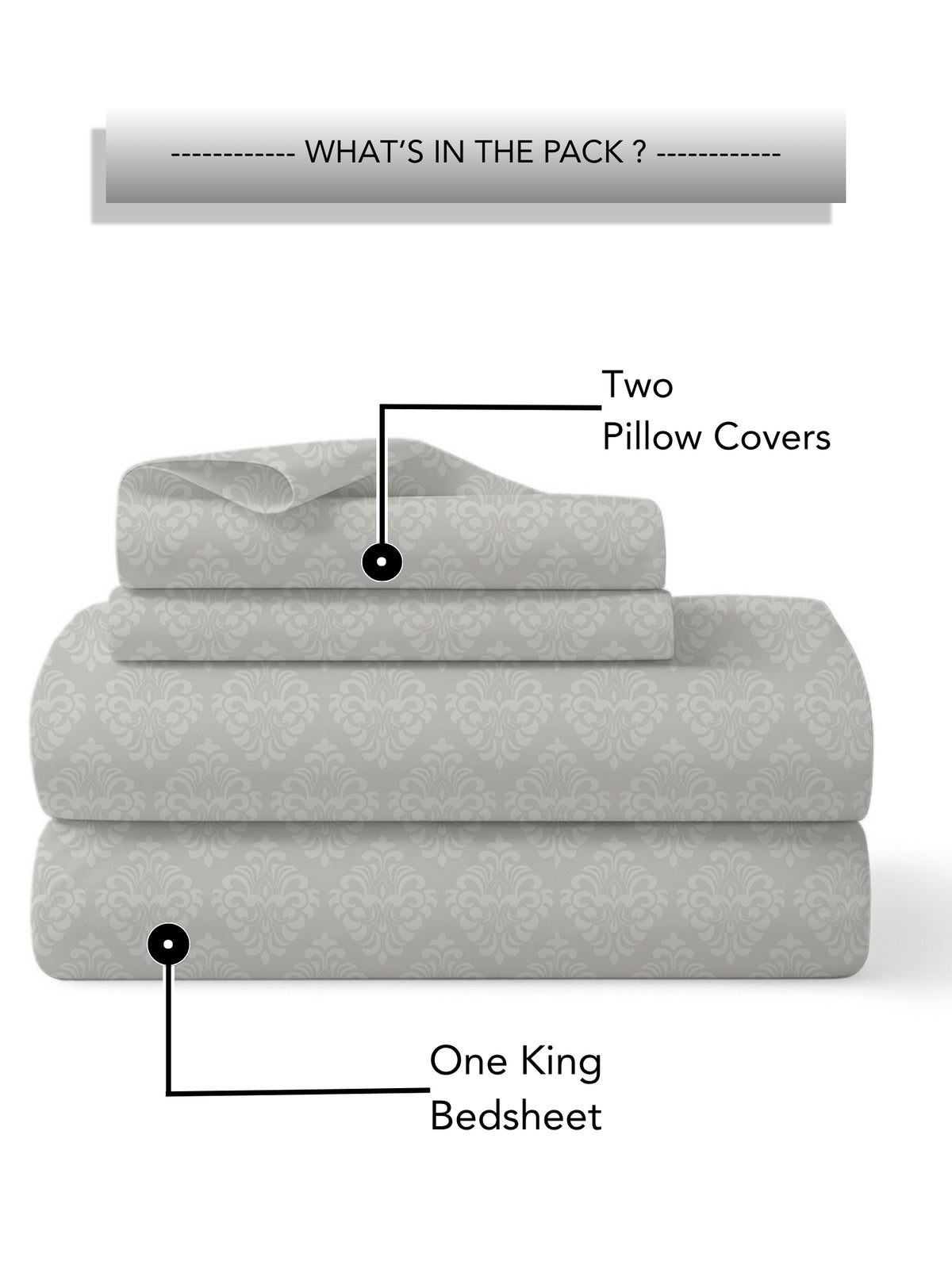 Jasmine 115 GSM Embossed Jacquard Micropeach Bedsheet with 2 Pillow Covers
