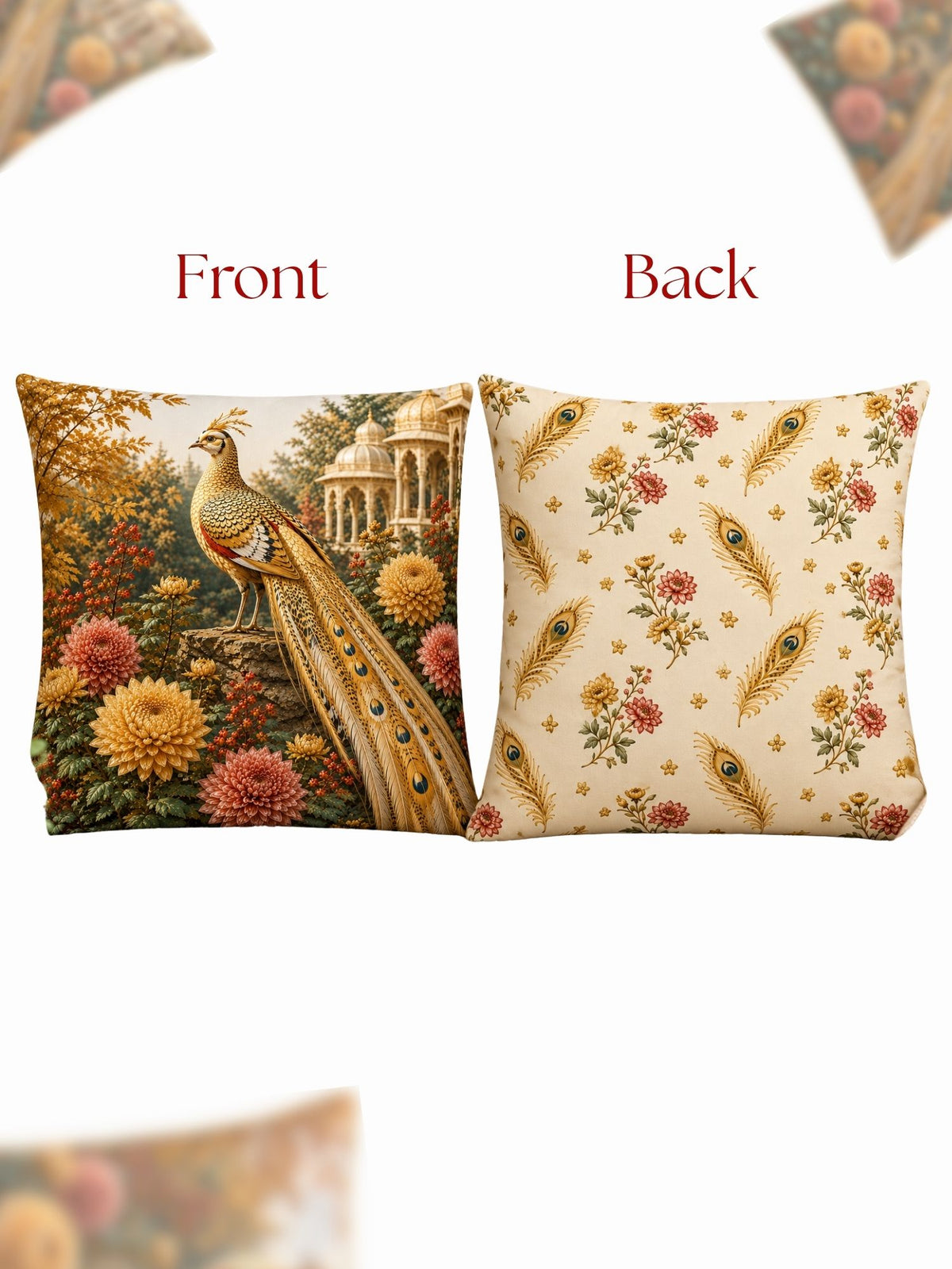 Botanical Garden Micropeach Pack of 5 Cushion Covers (40 x 40 cm )