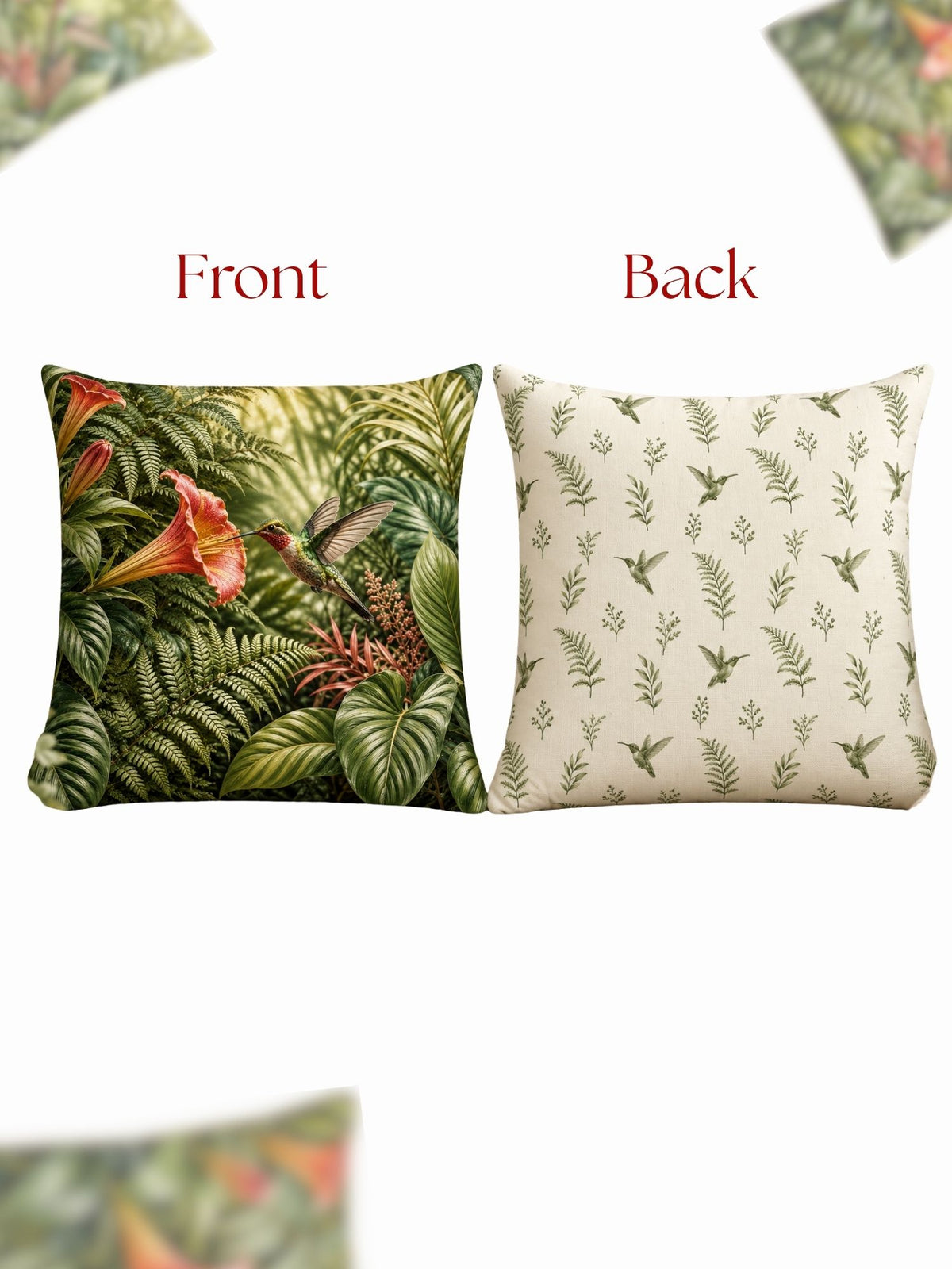 Botanical Garden Micropeach Pack of 5 Cushion Covers (40 x 40 cm )