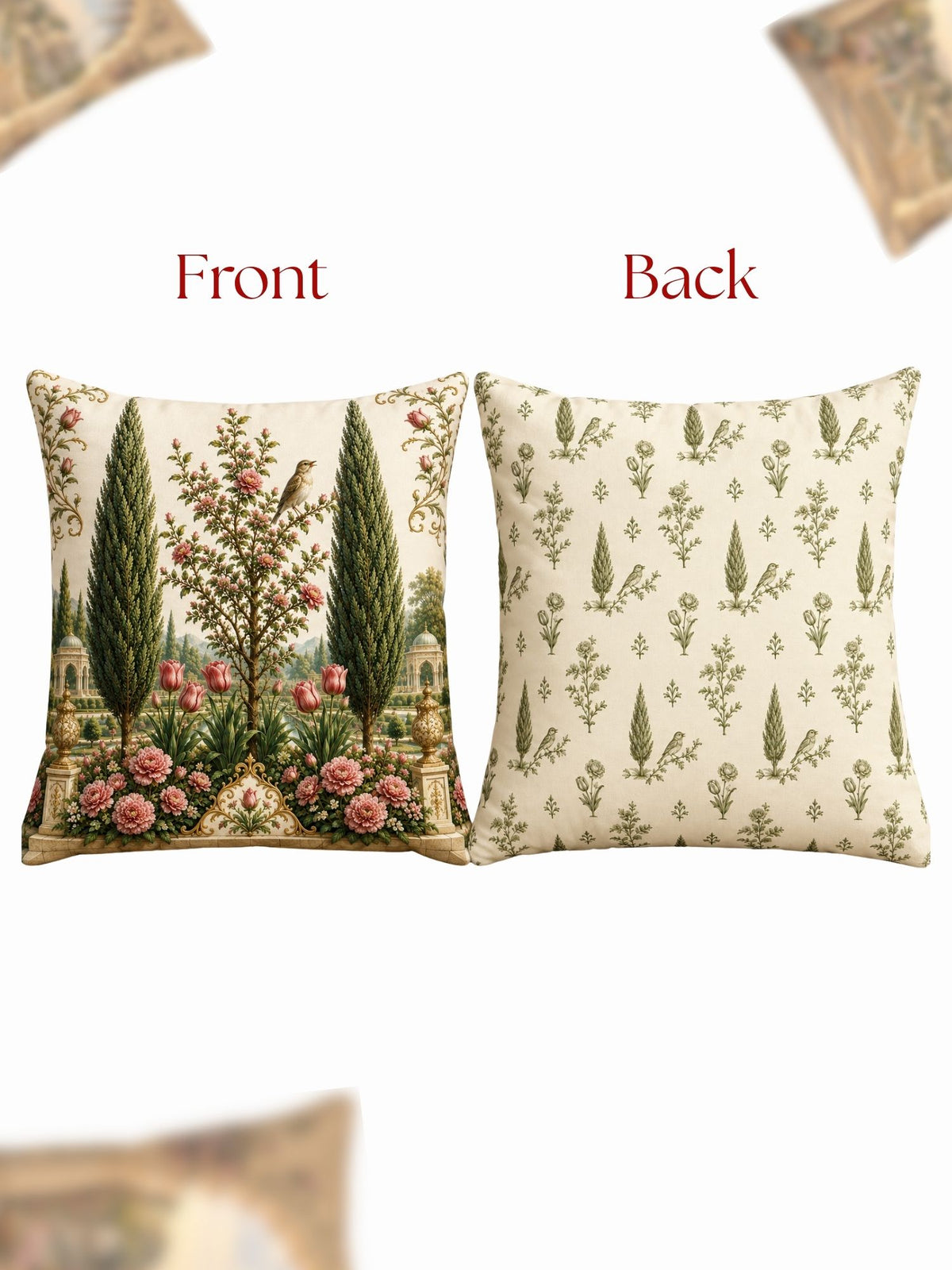 Botanical Garden Micropeach Pack of 5 Cushion Covers (40 x 40 cm )