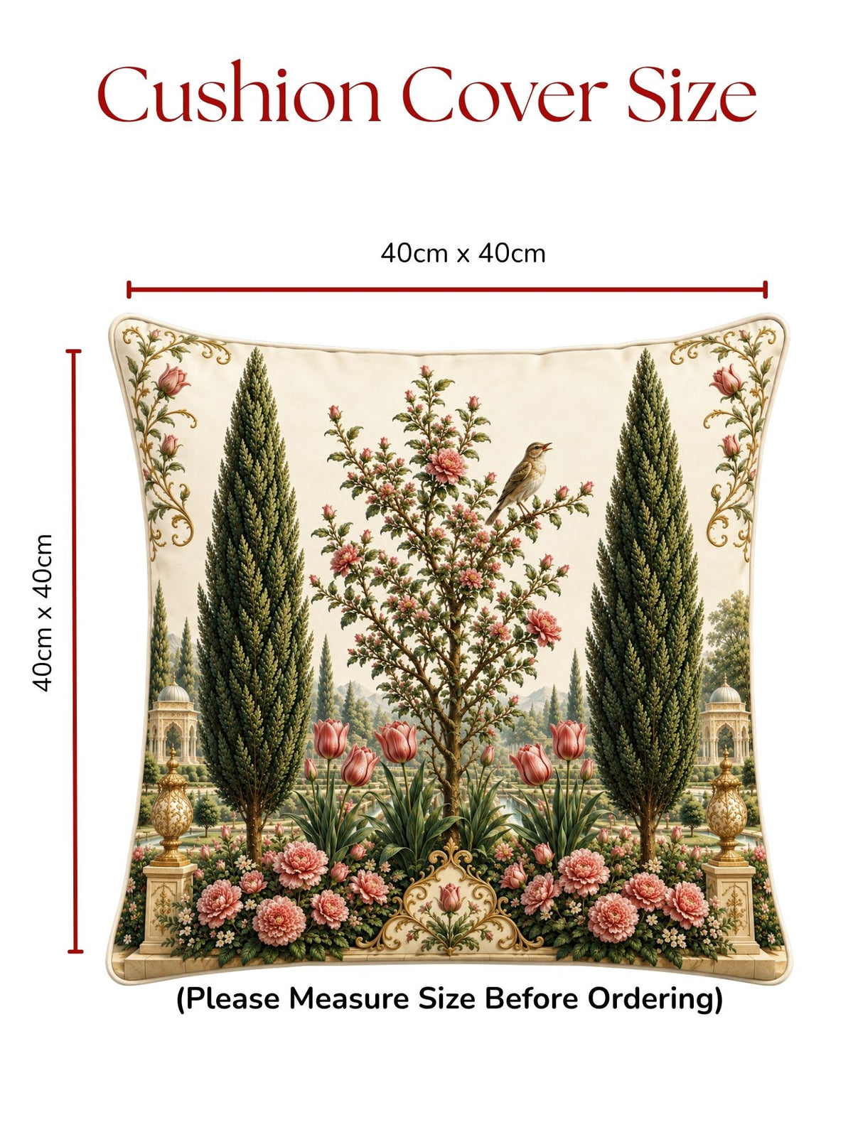 Botanical Garden Micropeach Pack of 5 Cushion Covers (40 x 40 cm )