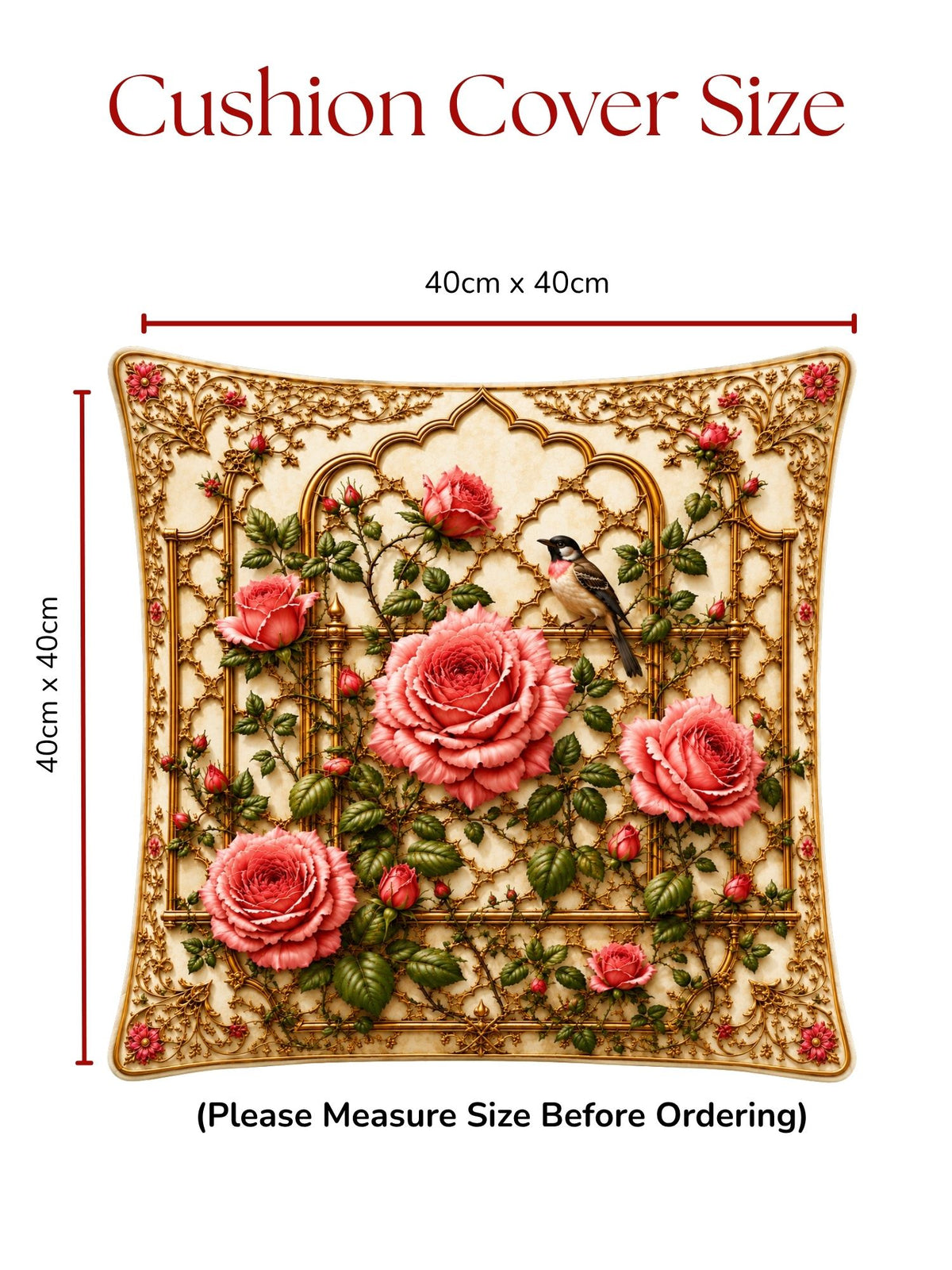 Botanical Garden Micropeach Pack of 5 Cushion Covers (40 x 40 cm )