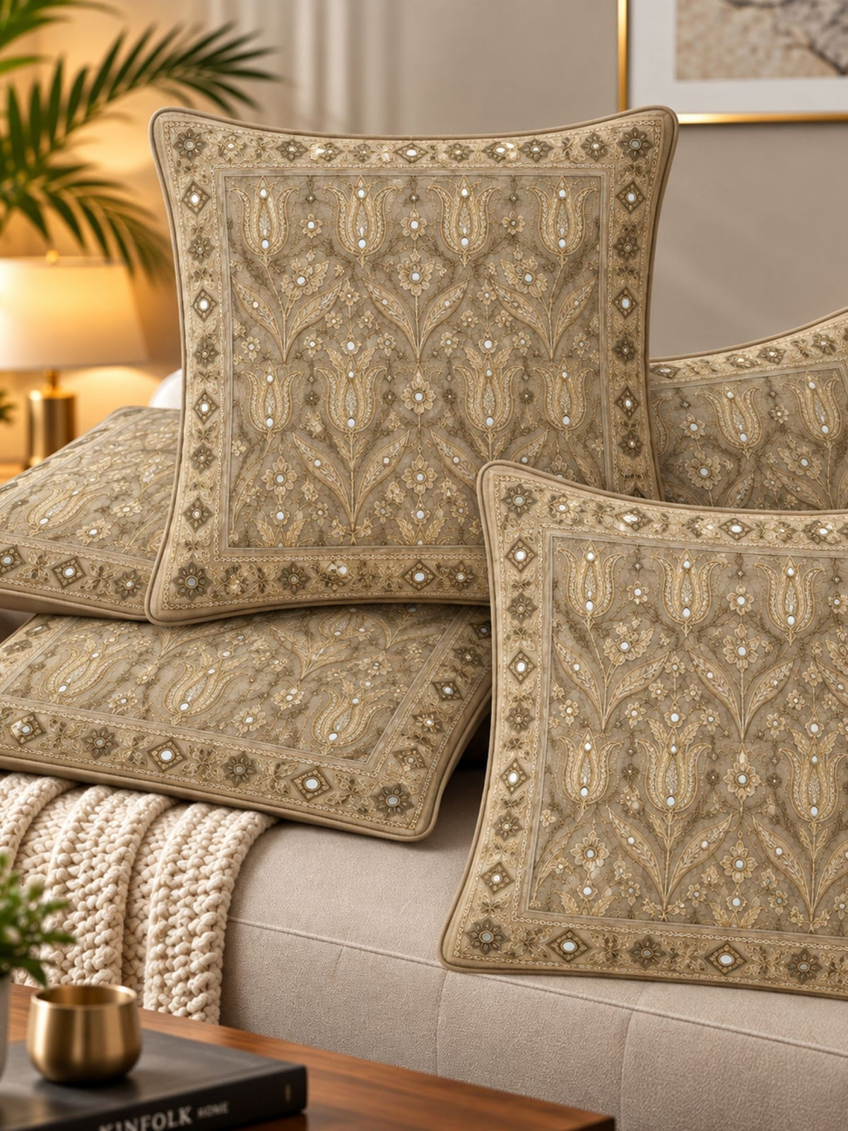 Mirror Tales Micropeach Pack of 5 Cushion Covers (40 x 40 cm )
