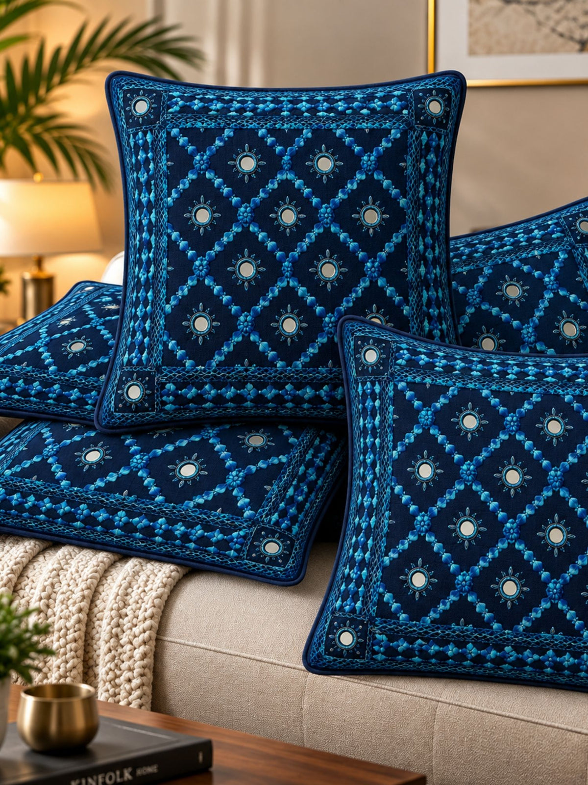 Mirror Tales Micropeach Pack of 5 Cushion Covers (40 x 40 cm )