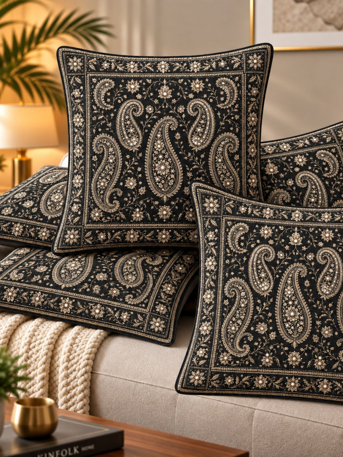 Mirror Tales Micropeach Pack of 5 Cushion Covers (40 x 40 cm )