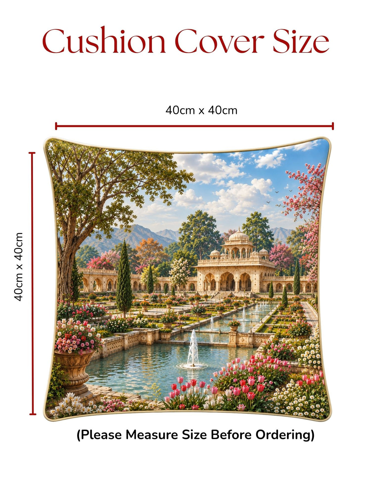 Palace Garden Micropeach Pack of 5 Cushion Covers (40 x 40 cm )