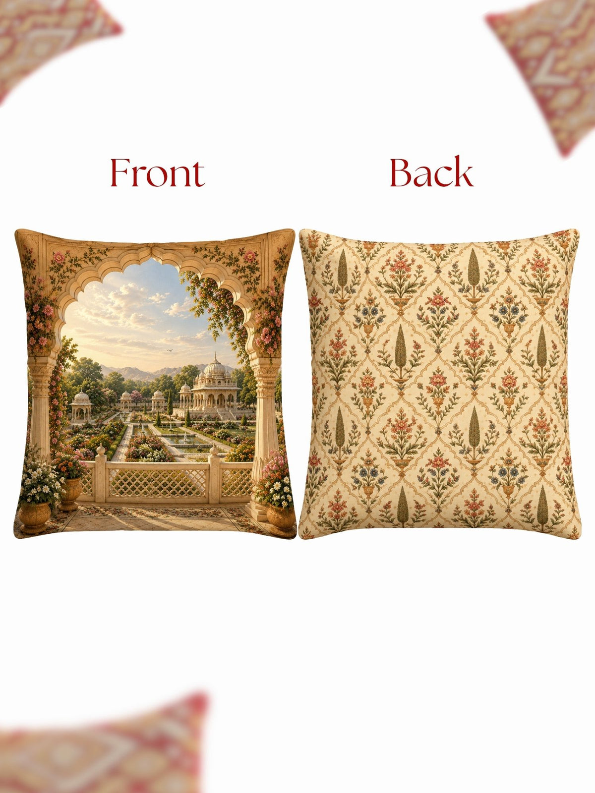 Palace Garden Micropeach Pack of 5 Cushion Covers (40 x 40 cm )