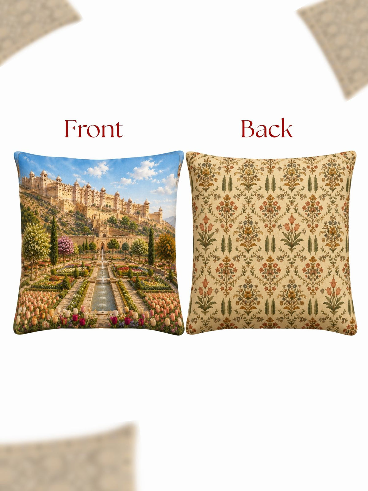 Palace Garden Micropeach Pack of 5 Cushion Covers (40 x 40 cm )