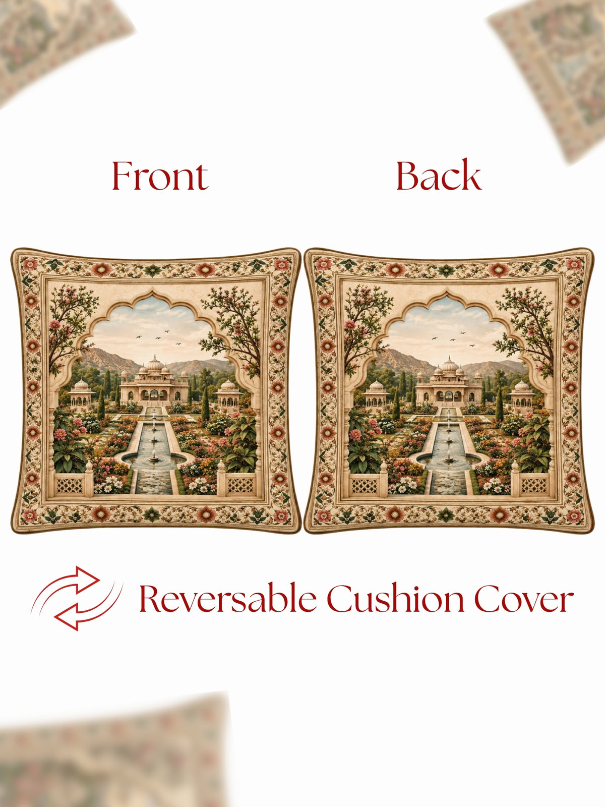 Palace Garden Micropeach Pack of 5 Cushion Covers (40 x 40 cm )