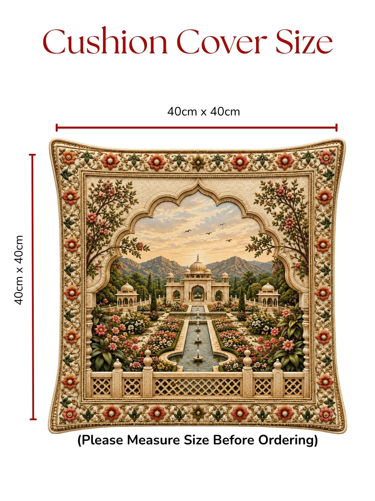 Palace Garden Micropeach Pack of 5 Cushion Covers (40 x 40 cm )