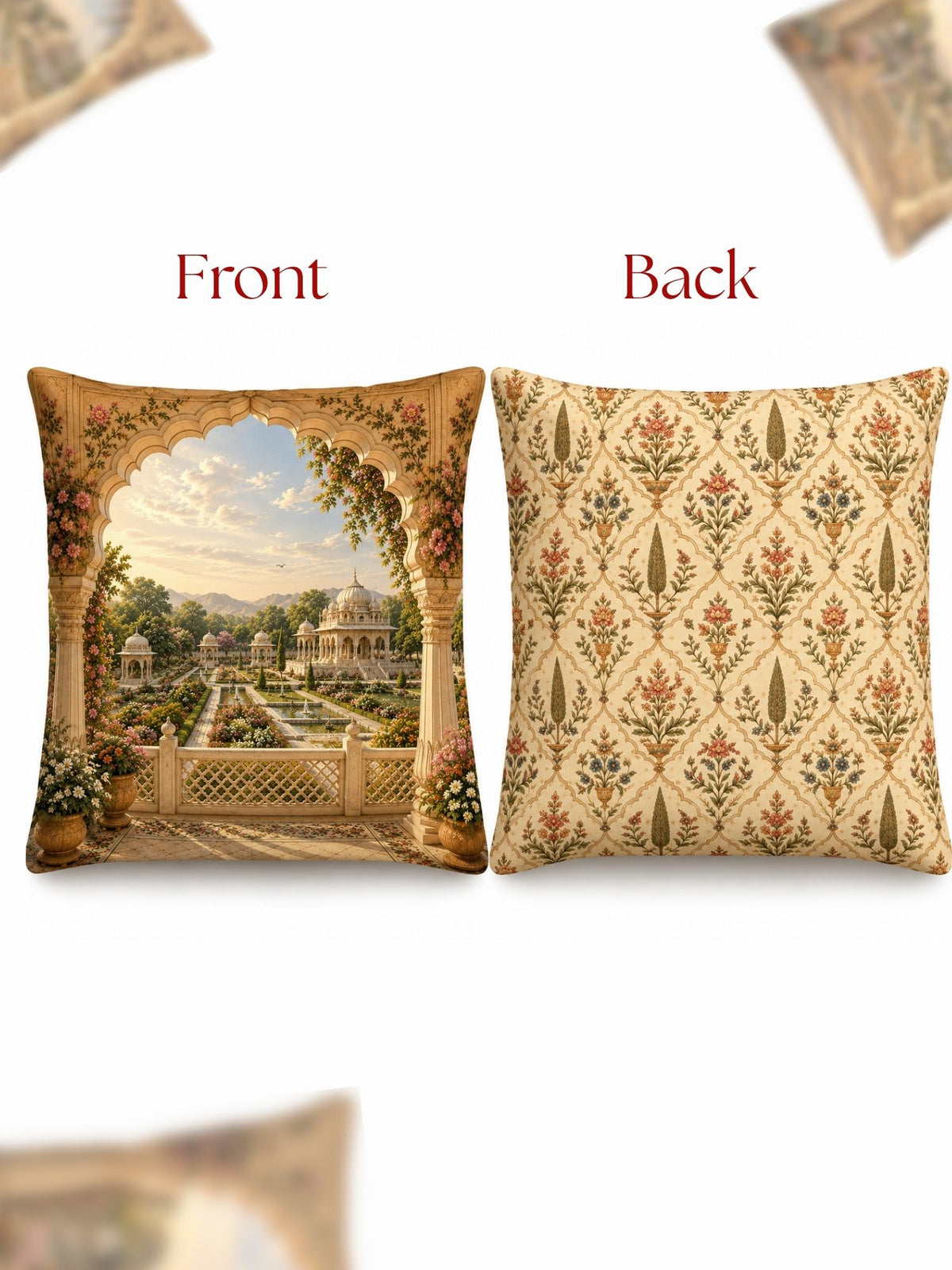 Palace Garden Micropeach Pack of 5 Cushion Covers (40 x 40 cm )