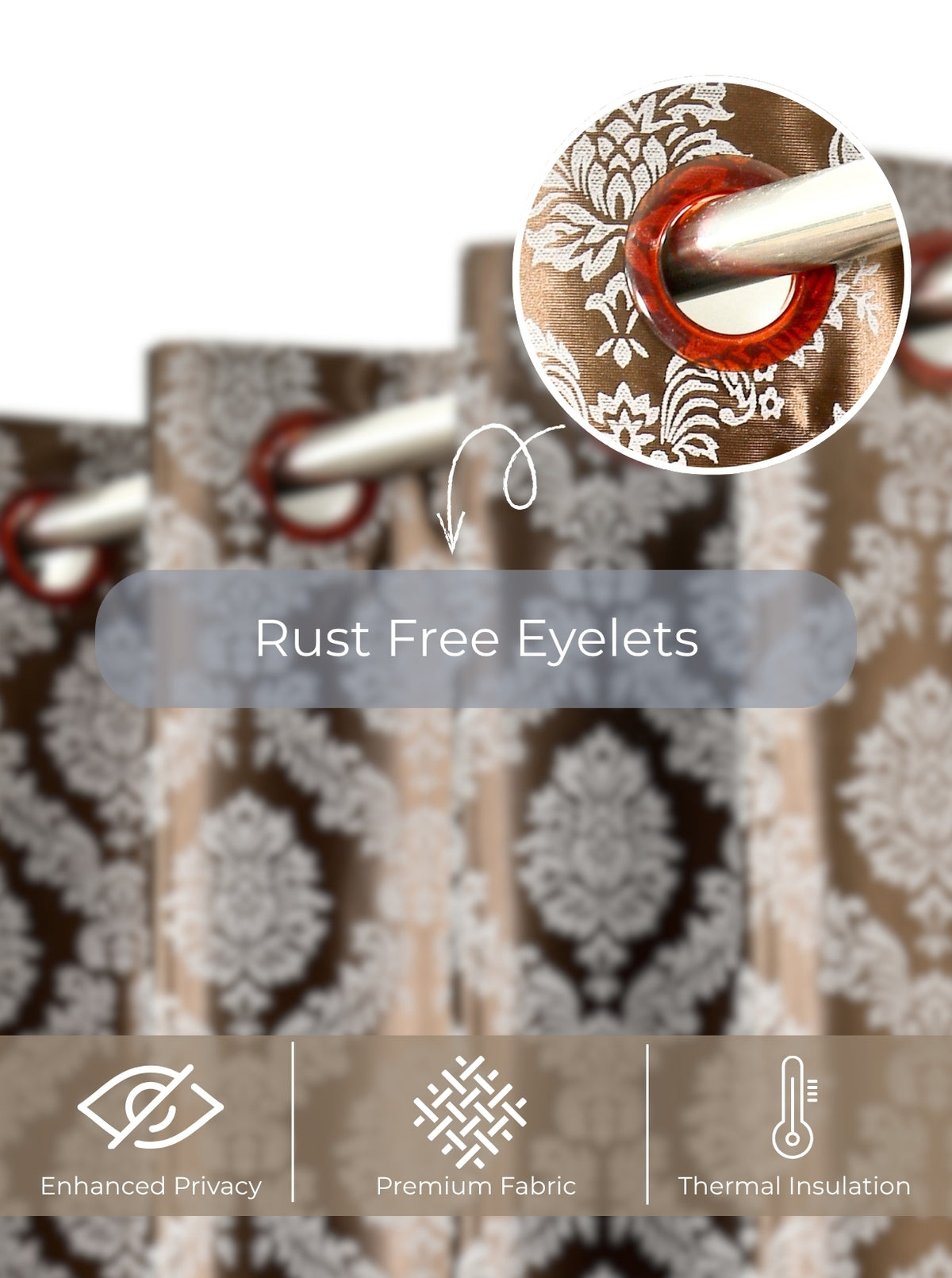 Daisy 200 GSM Polyester Knitted 60% Light Filtering Window Curtain